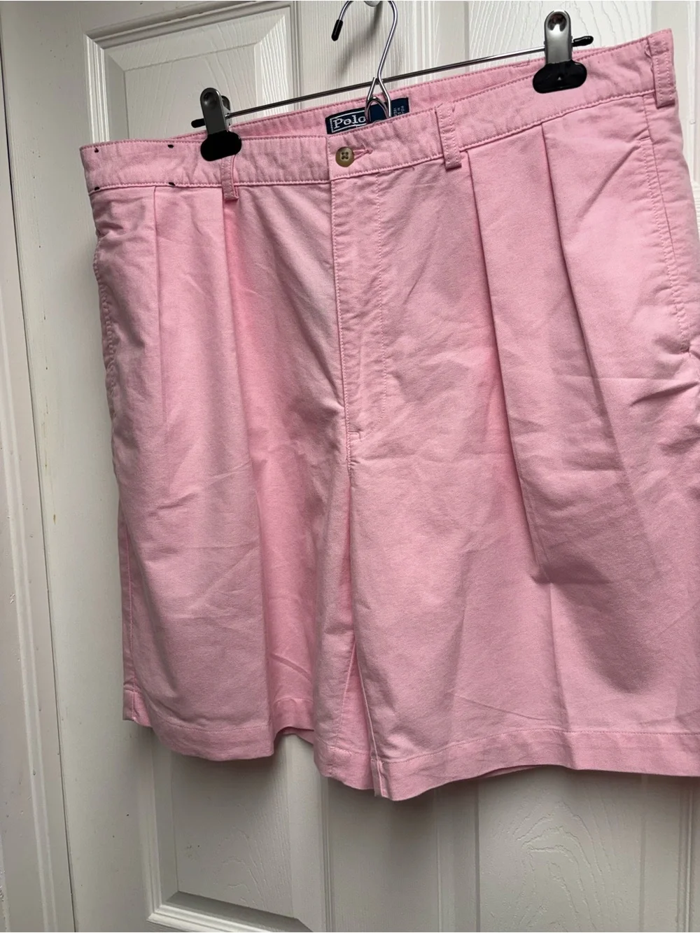 Polo Ralph Lauren Men's Pink 100% Cotton Pleated Tyler Chino Shorts Size 38